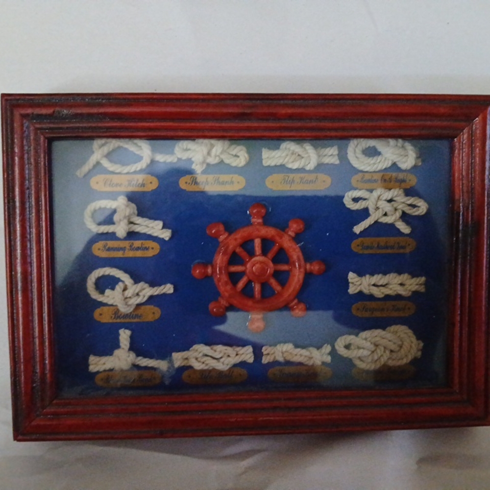 Red Framed Nautical Knot Display
